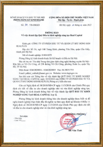 QUỸ ĐẦU TƯ KHỞI NGHIỆP SÁNG TẠO REAL CAPITAL CHÍNH THỨC ĐƯỢC THÀNH LẬP